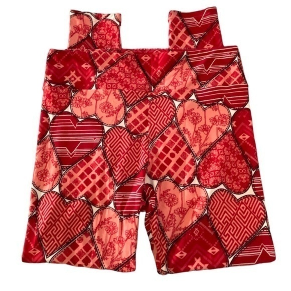 Lularoe Hearts Red T/C Leggings NC #6739